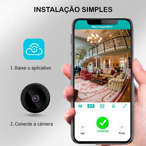 Mini Câmera Magnética com Wifi - Tempo Real em HD